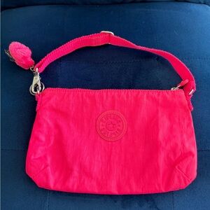 Kipling Hot Pink Nylon Crossbody with monkey Charm